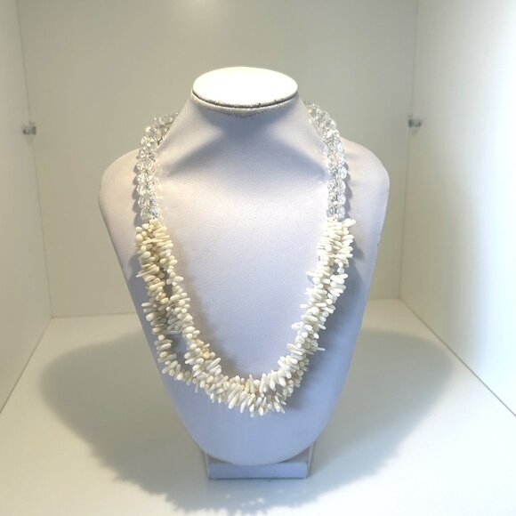 South Sun Crystal and White Beaded Necklace - Picture 3 of 3